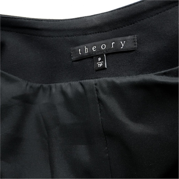 THEORY YAISA PRYOR Leather Sleeve Zip Shoulder Jacket Blazer Black Size P/TP - Picture 5 of 12